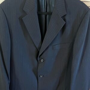 PRONTO UOMO Worsted Wool Navy Blue Pinstripe Men’s Blazer/Sports Coat Size 42